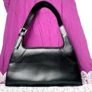 M. London Black Leather  Embossed Handbag Tote